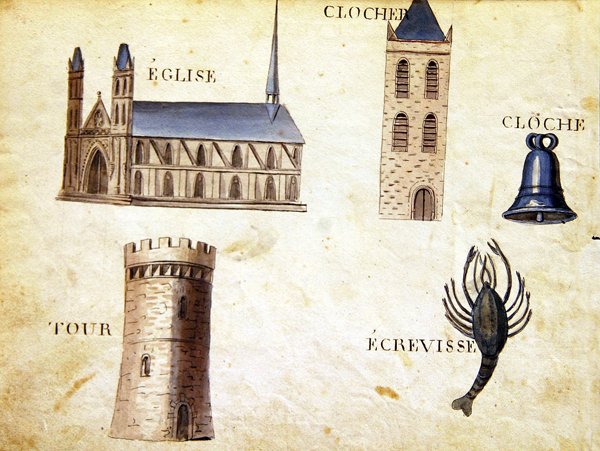 Ilustracje z „Księgi alfabetu francuskiego z 1814 roku”, wyd. autorstwa Charlesa Plante Fine Arts autorstwa Arnaud de Beauregard