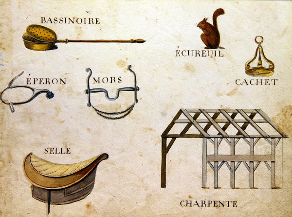 Ilustracje z „Księgi alfabetu francuskiego z 1814 roku”, wyd. autorstwa Charlesa Plante Fine Arts autorstwa Arnaud de Beauregard