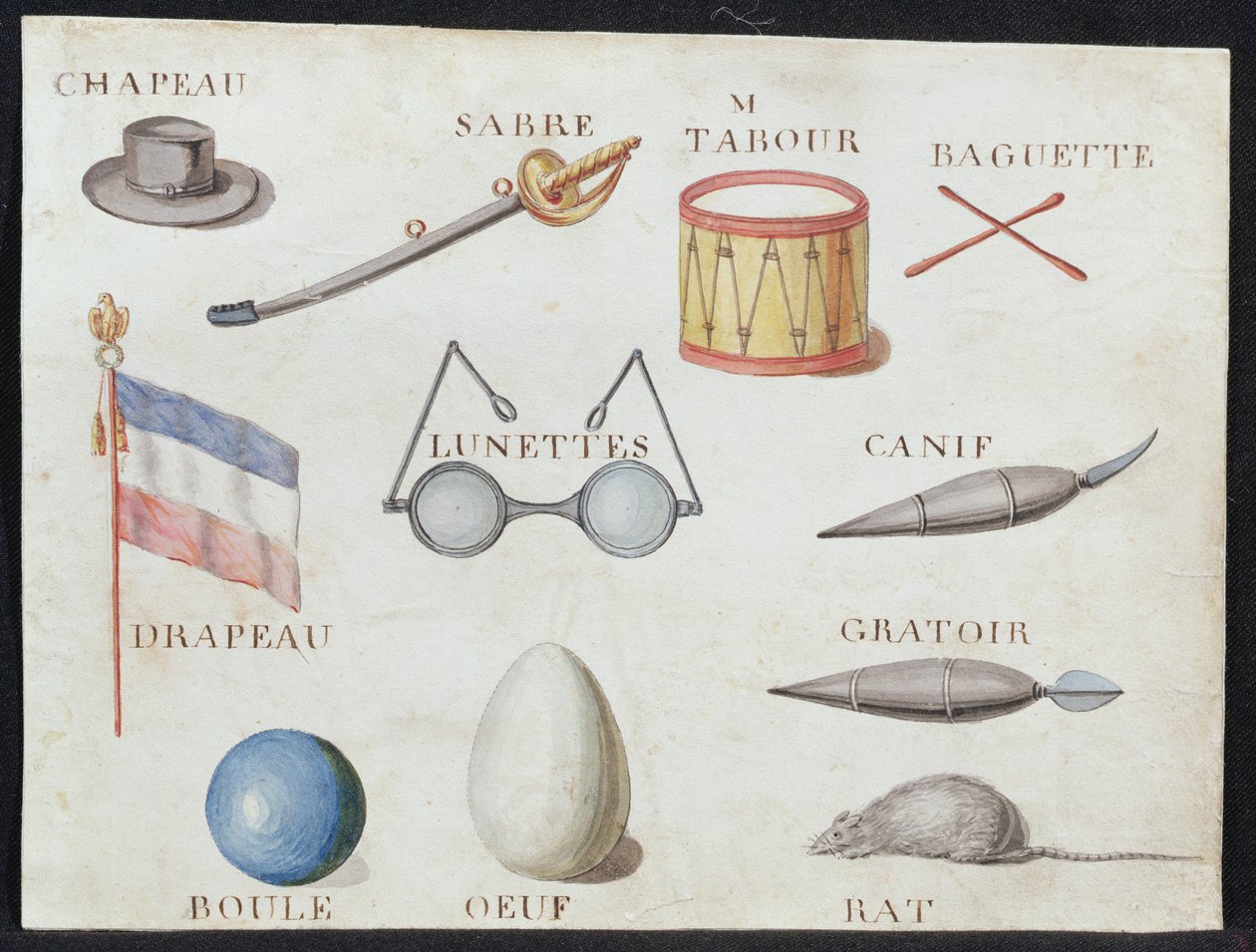 Ilustracje z „Księgi alfabetu francuskiego z 1814 roku”, wyd. przez Charles Plante Fine Arts, 1814 autorstwa Arnaud de Beauregard