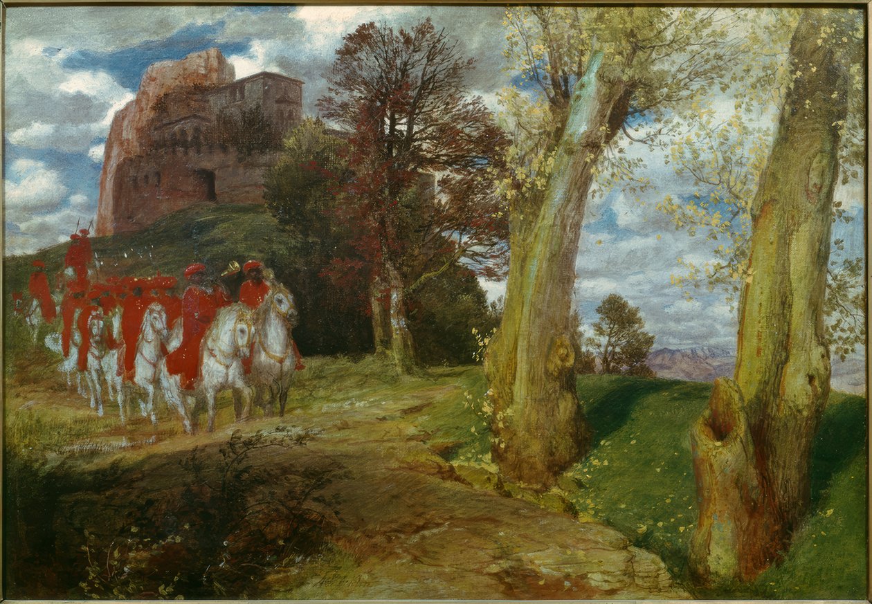 Wyjeżdżając z jeźdźców Maurów autorstwa Arnold Böcklin