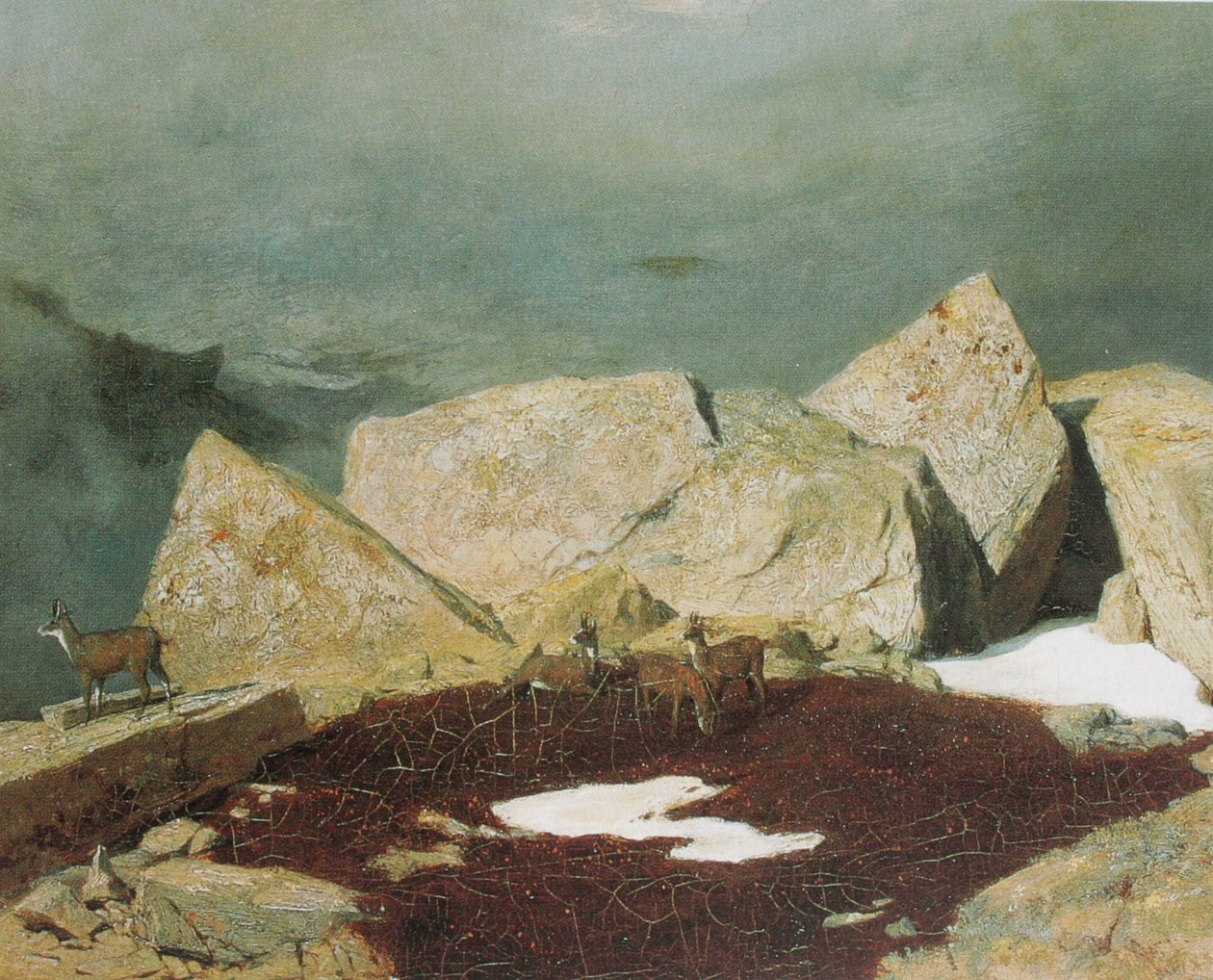 Wysokie góry z kozic autorstwa Arnold Böcklin