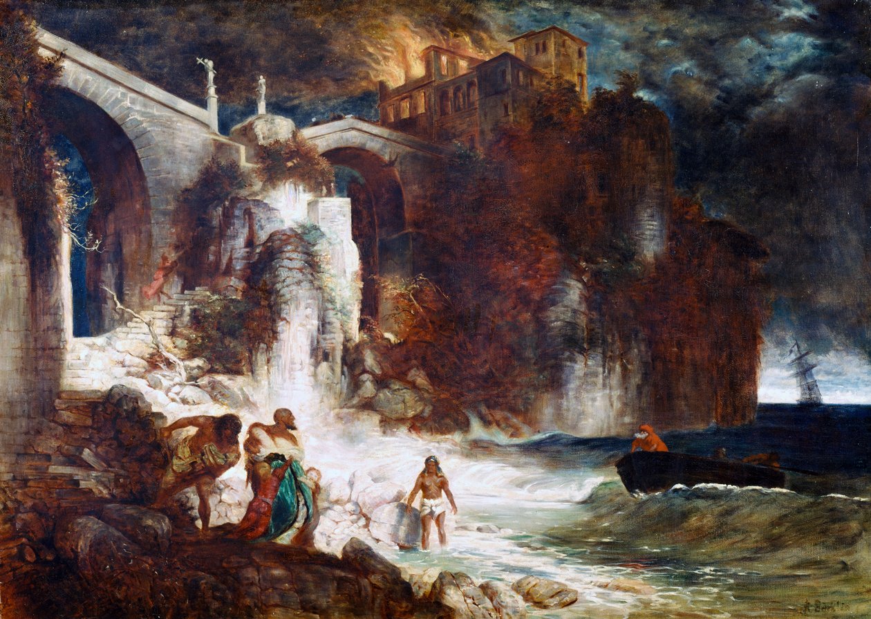 Atak piratów na fort przybrzeżny, 1872 autorstwa Arnold Böcklin