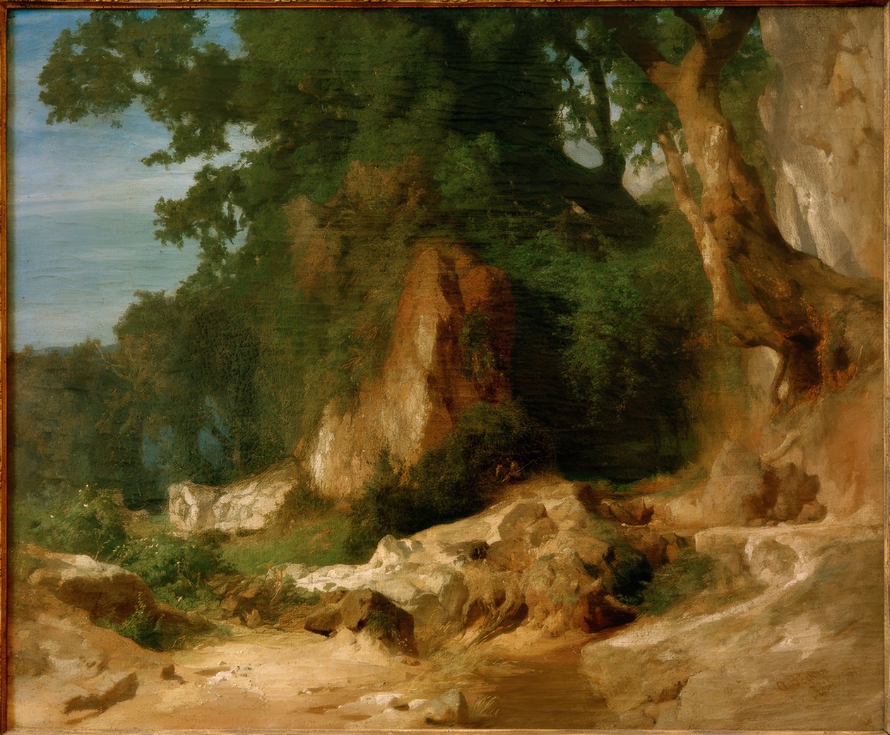 Skalne zbocze w Górach Albańskich autorstwa Arnold Böcklin