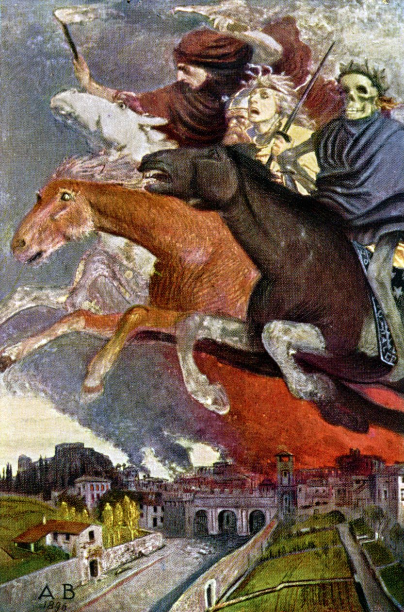 Alegoria wojny, ok. 1910 r. (pocztówka) autorstwa Arnold Böcklin