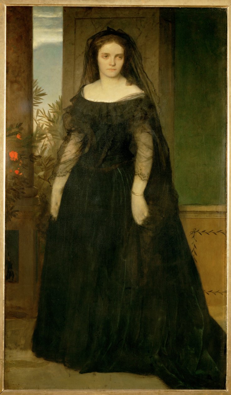 Bildnis der Schauspielerin Fanny Janauschek - Portret aktorki Fanny Janauschek ... (obraz na płótnie) autorstwa Arnold Böcklin