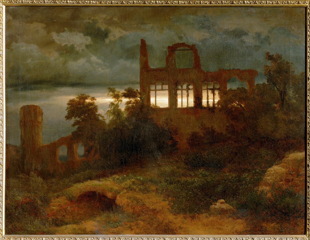 Burgruine - Ruiny zamku ... (obraz na płótnie) autorstwa Arnold Böcklin