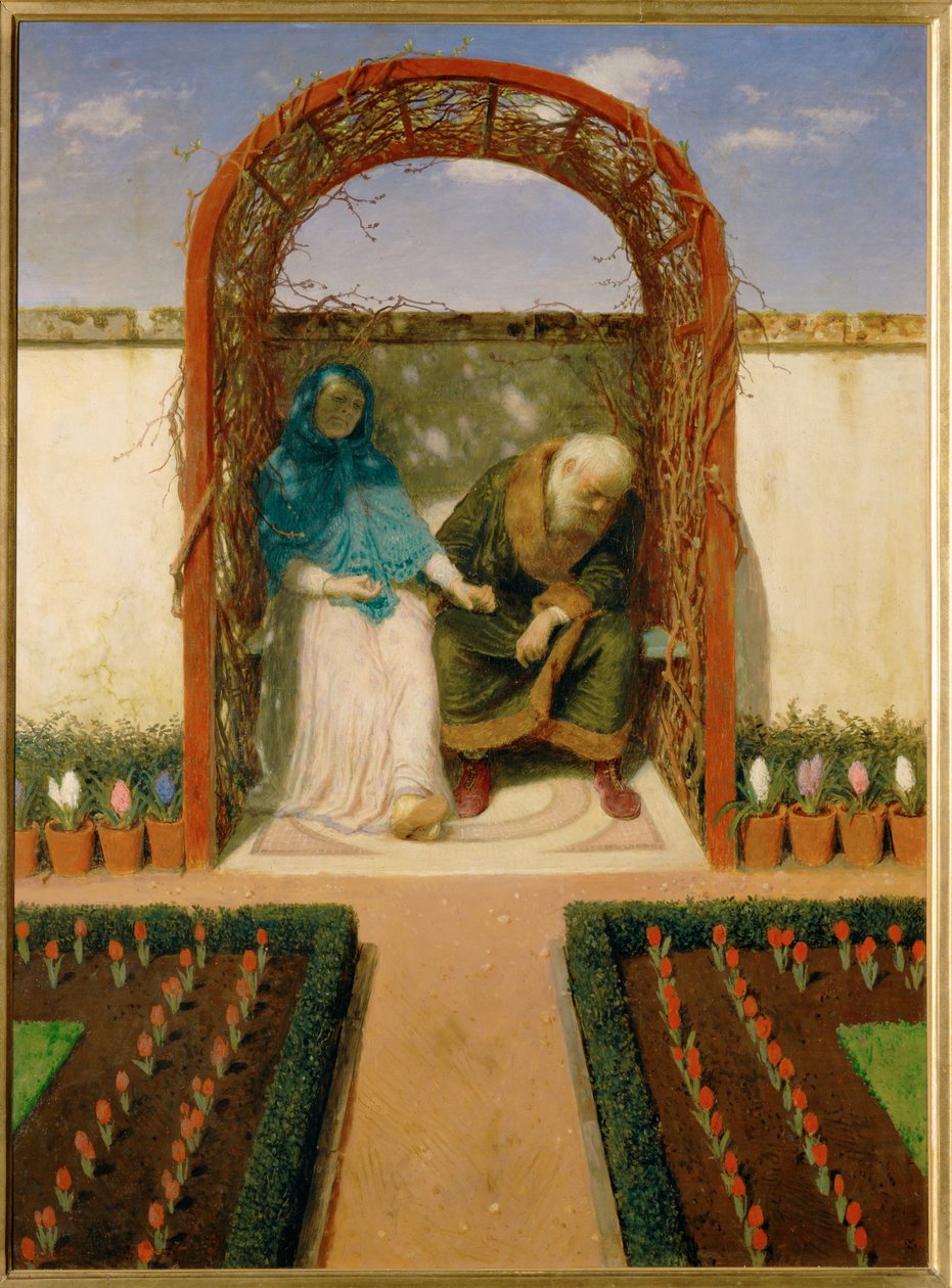 In der Gartenlaube - W altanie ... (obraz na płótnie) autorstwa Arnold Böcklin