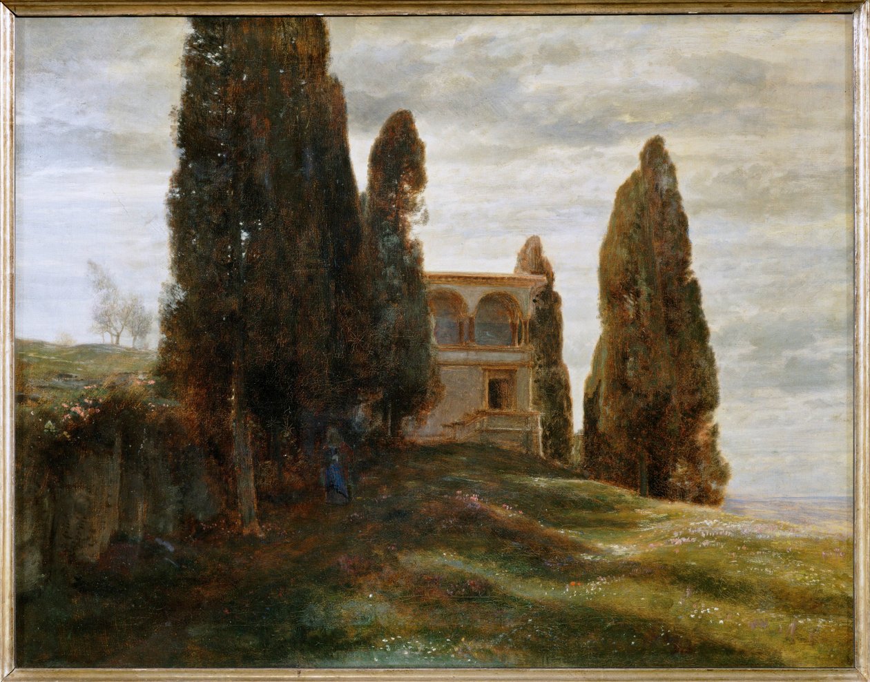 Italienische Villa im Fruehling - Włoska willa wiosną ... (obraz na płótnie) autorstwa Arnold Böcklin