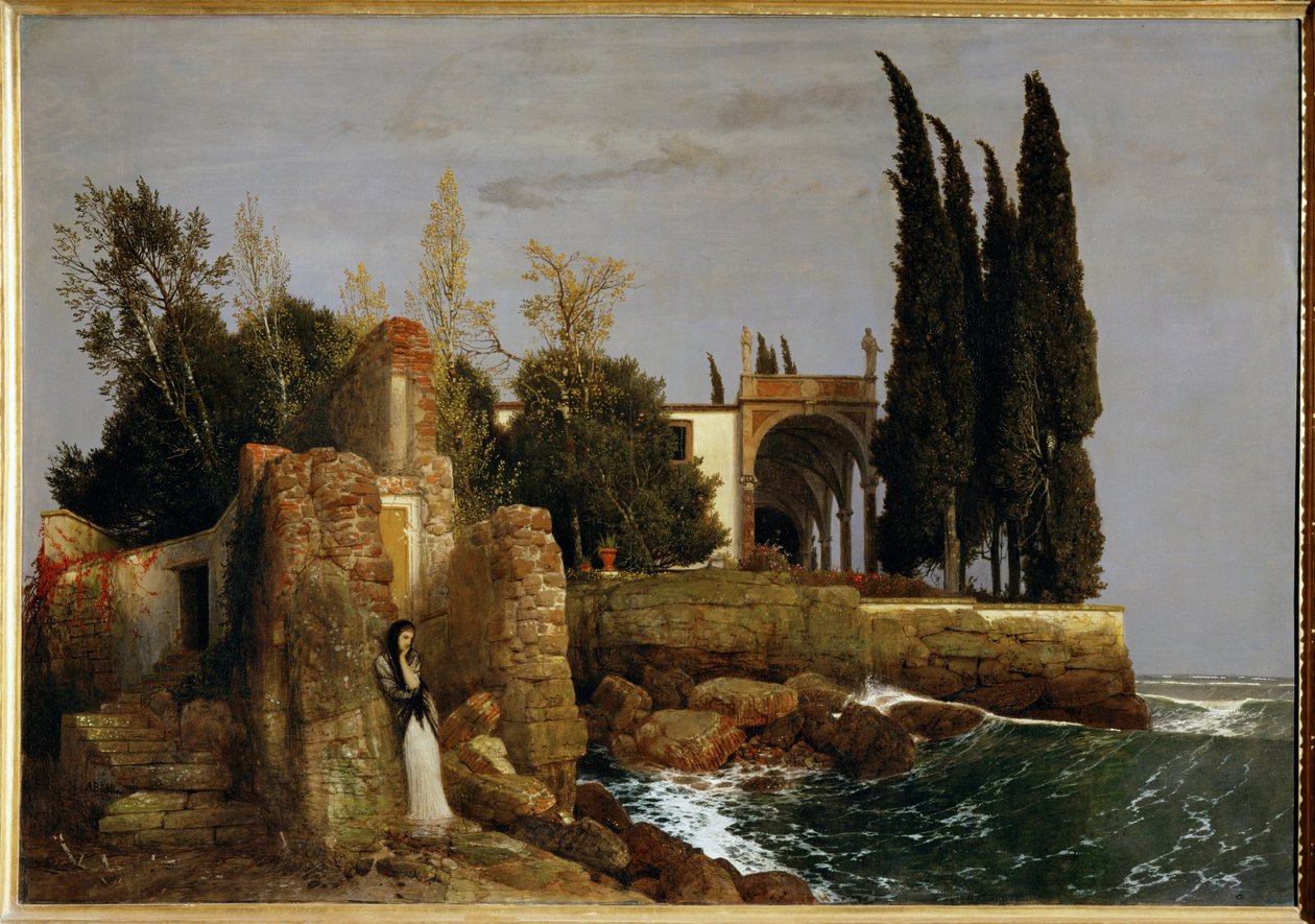 Willa nad brzegiem morza ... (obraz na płótnie) autorstwa Arnold Böcklin
