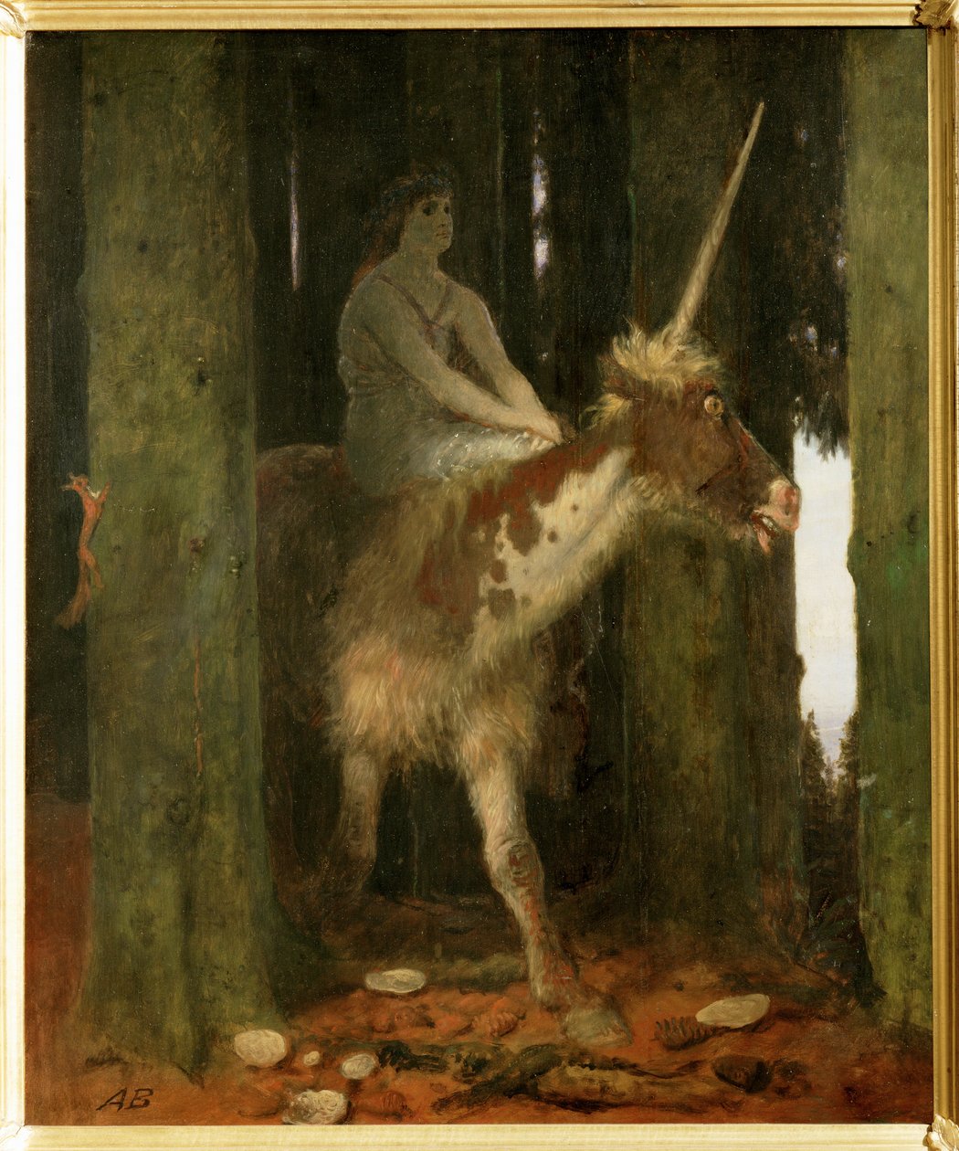 Waldesstille - Cisza w lesie. ... (obraz na drewnie) autorstwa Arnold Böcklin
