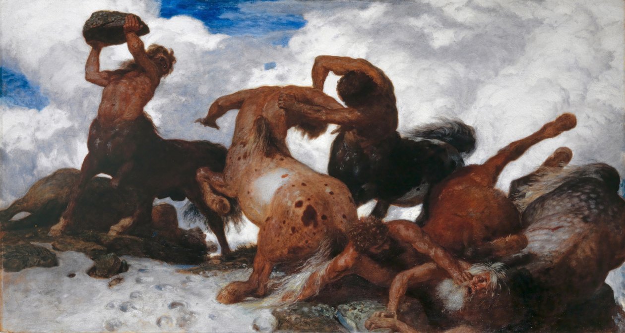 Bitwa Centaurów, 1872-73 autorstwa Arnold Böcklin
