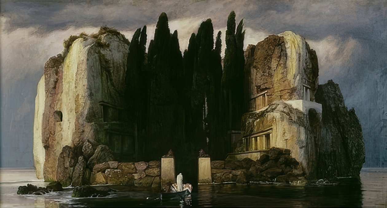 Wyspa umarłych. Piąta wersja. 1886 autorstwa Arnold Böcklin
