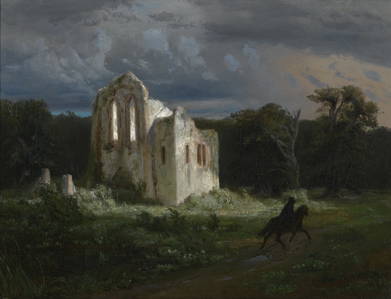 Księżycowy krajobraz z ruiną autorstwa Arnold Böcklin