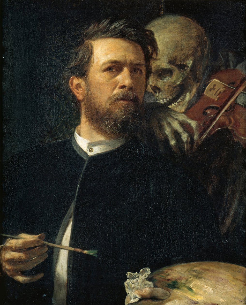 Autoportret ze śmiercią grającą na skrzypcach, 1872 autorstwa Arnold Böcklin