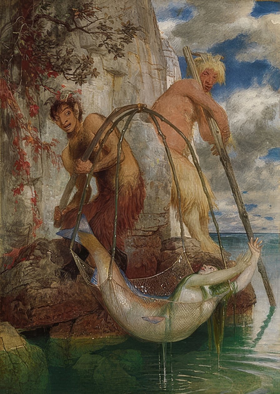 Dwa panele wędkarskie. 1874 autorstwa Arnold Böcklin
