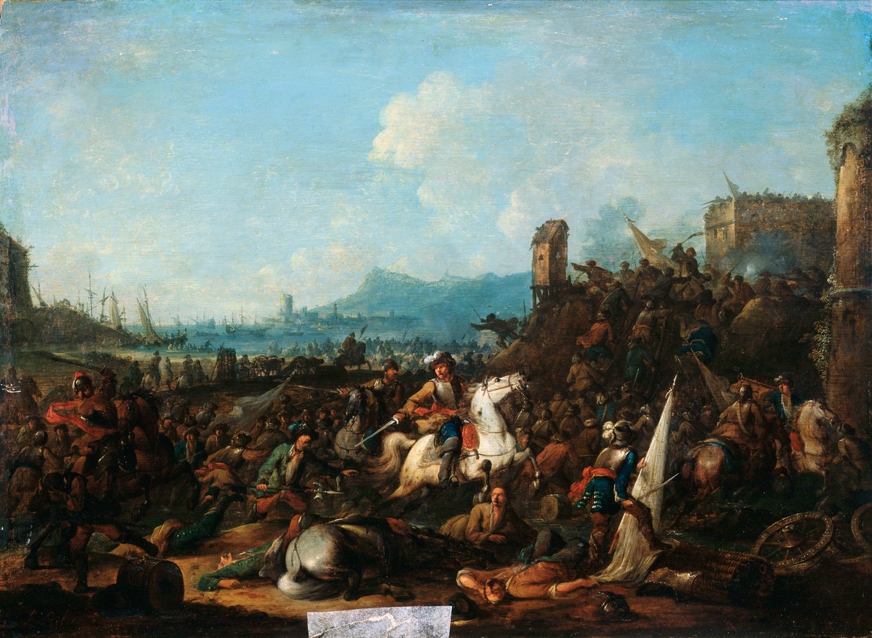 „Oblężenie La Rochelle w październiku 1628”, początek XVIII wieku autorstwa Arnold Frans Rubens