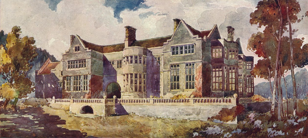 "Dwór Masycrugiau, Carmarthenshire", c1900, 1905 autorstwa Arnold Mitchell