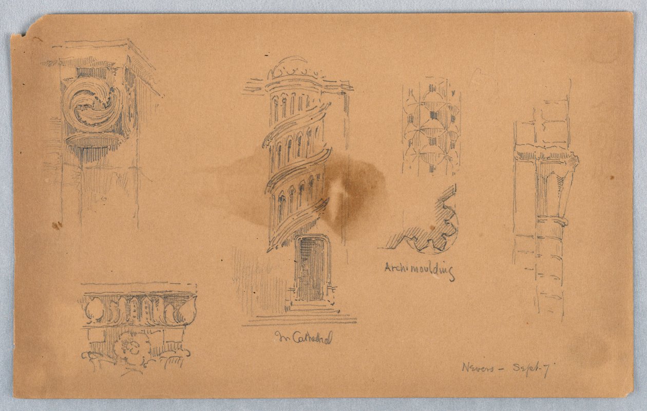 Detale architektoniczne w Nevers autorstwa Arnold William Brunner