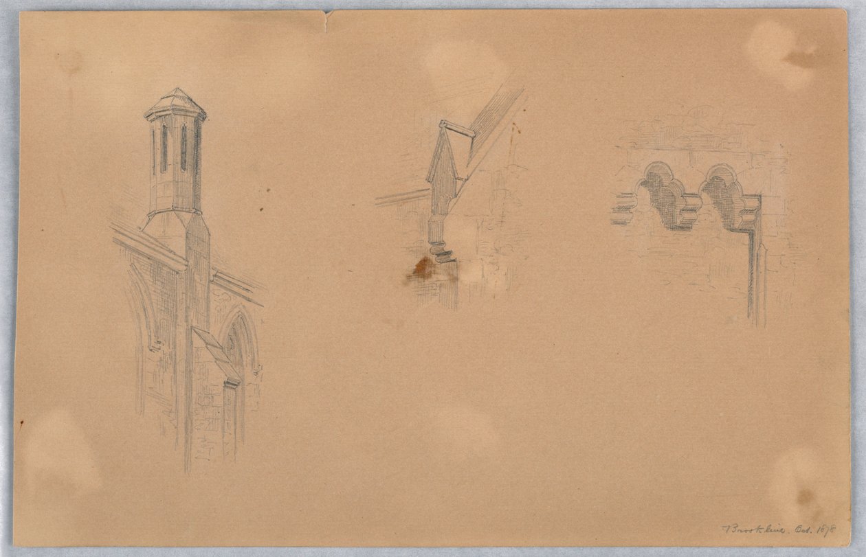 Detale architektoniczne z kościoła na Brookline autorstwa Arnold William Brunner