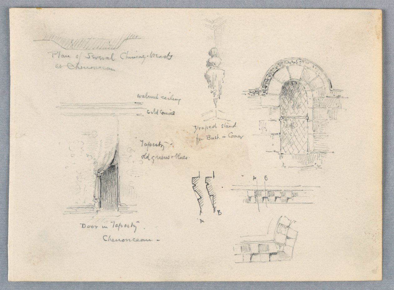 Szkice architektoniczne z Chenonceaux autorstwa Arnold William Brunner