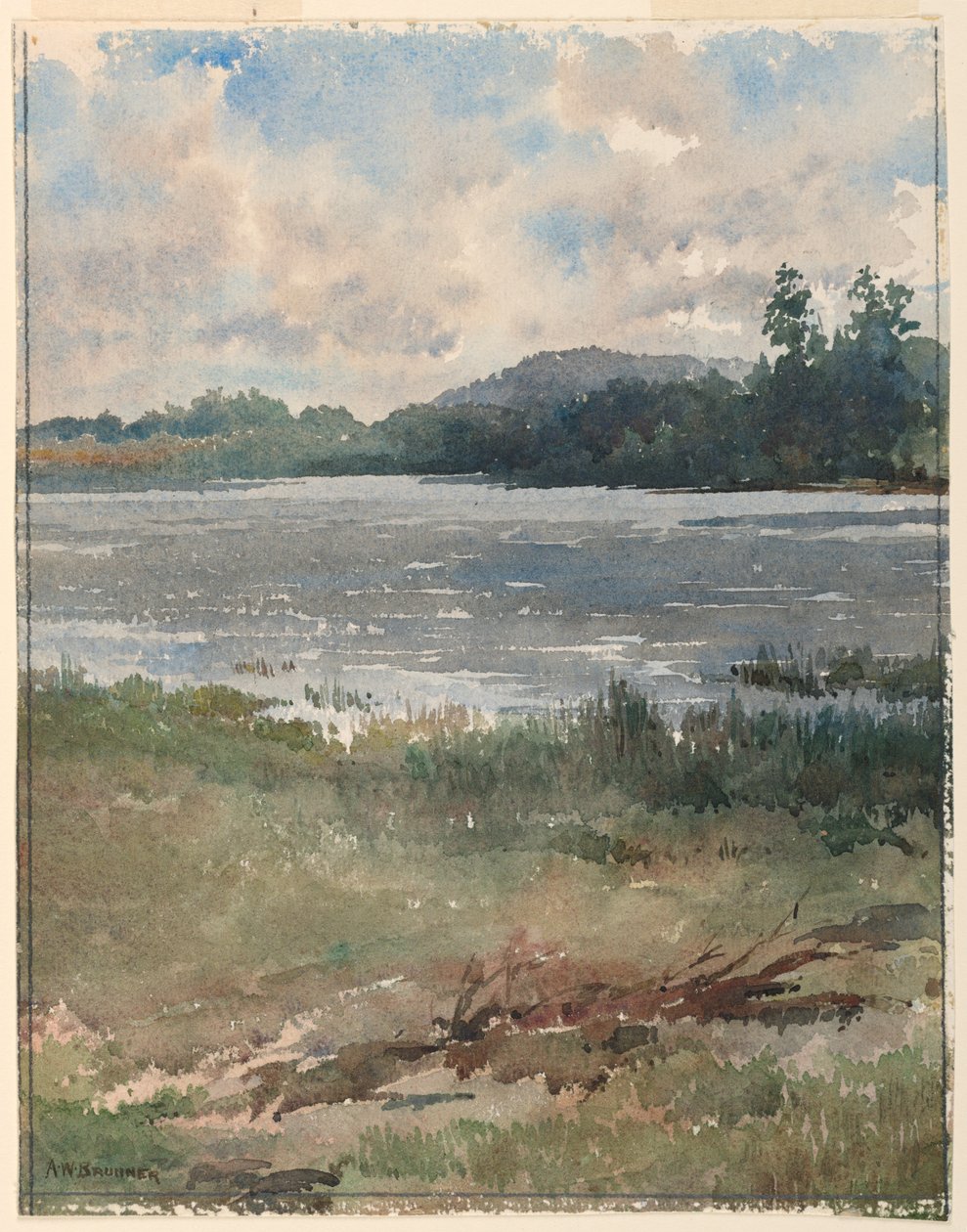 Krajobraz nad jeziorem autorstwa Arnold William Brunner