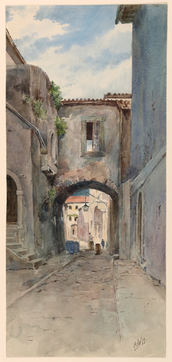 Wąska Uliczka z Domami autorstwa Arnold William Brunner