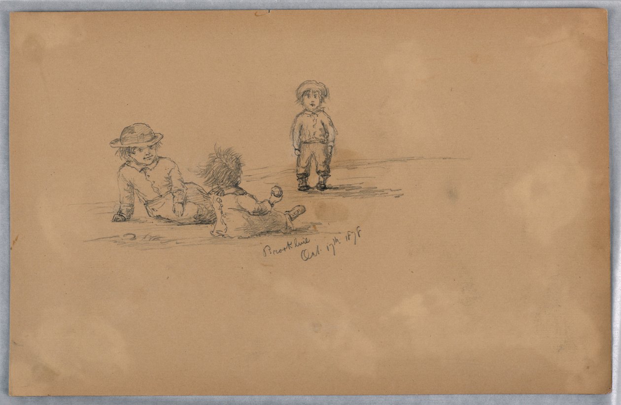 Szkic trojga dzieci autorstwa Arnold William Brunner