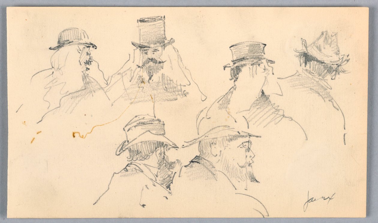 Szkice głów mężczyzn autorstwa Arnold William Brunner