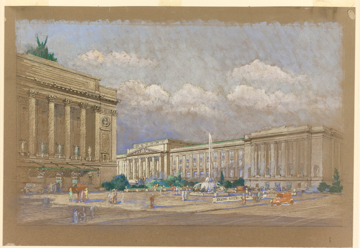 Study for Proposed Music and Arts Center, Nowy Jork, NY autorstwa Arnold William Brunner