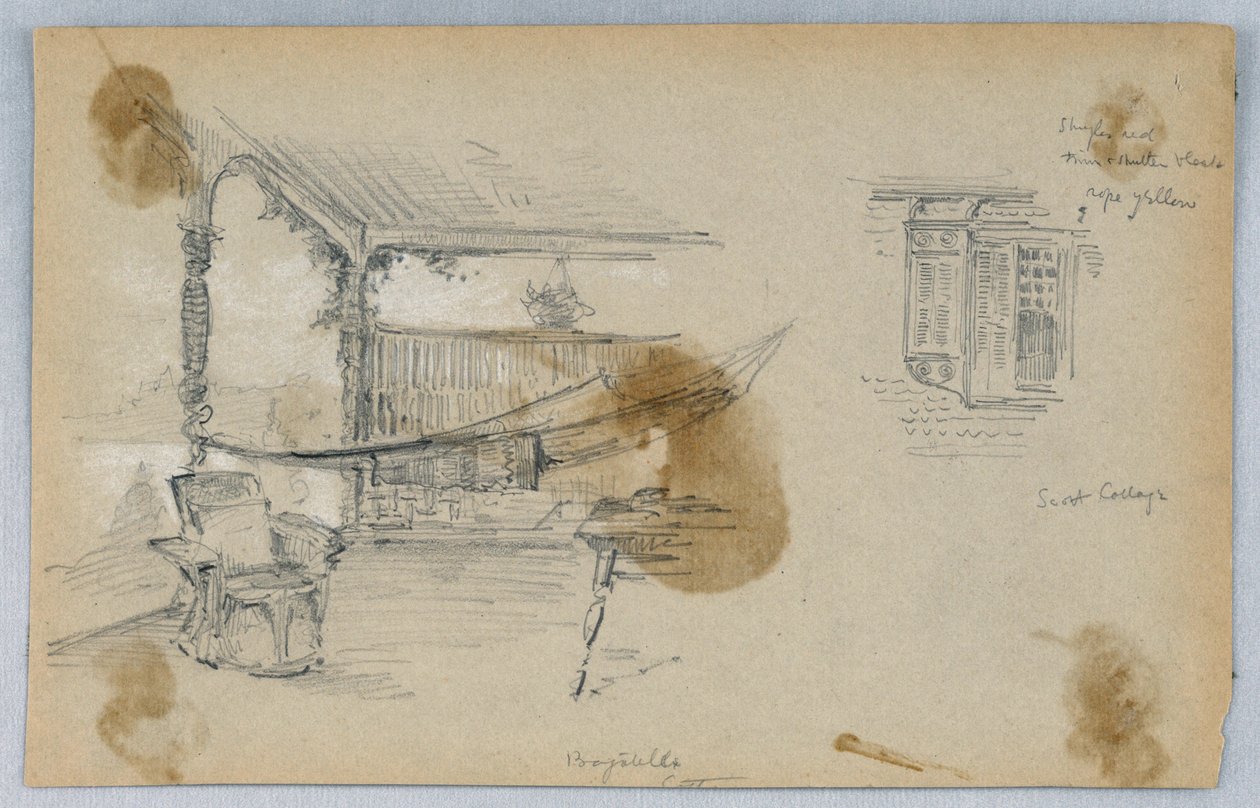 Dwa szkice, Scott Cottage autorstwa Arnold William Brunner