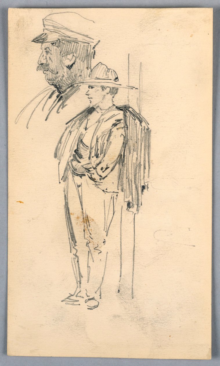 Dwa szkice mężczyzn autorstwa Arnold William Brunner