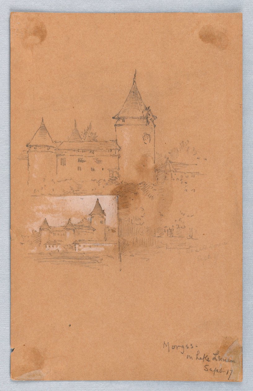 Dwa szkice Morges, Jezioro Genewskie autorstwa Arnold William Brunner