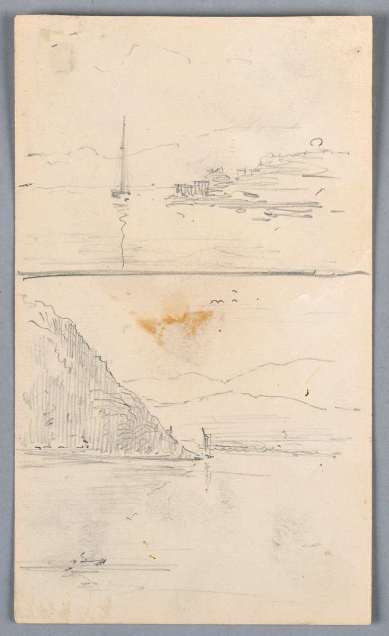 Dwa szkice grzbietów autorstwa Arnold William Brunner