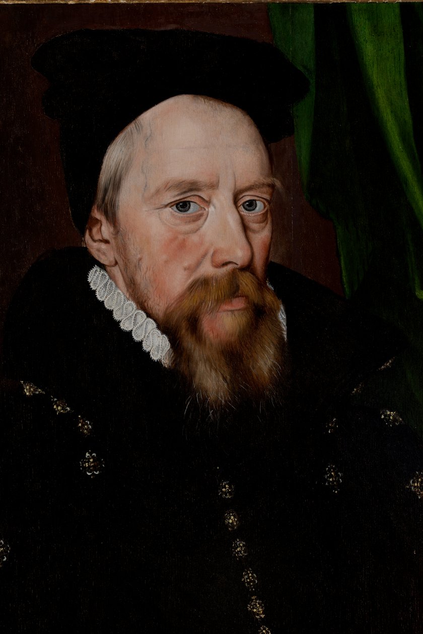 William Cecil, Lord Burghley (1520-1598), ok. 1575 r. (olej na desce) autorstwa Arnold von (by or after) Brounckhorst