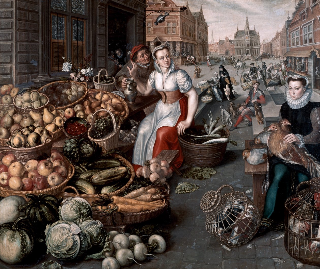 Kobieta sprzedająca owoce i warzywa, ok.1590 autorstwa Arnout de Muyser