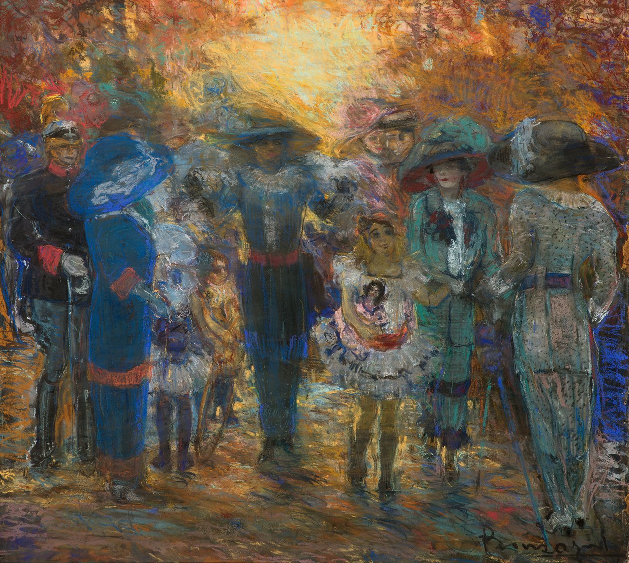 Mondanity, c.1911 (media mieszane na papierze) autorstwa Aroldo Bonzagni