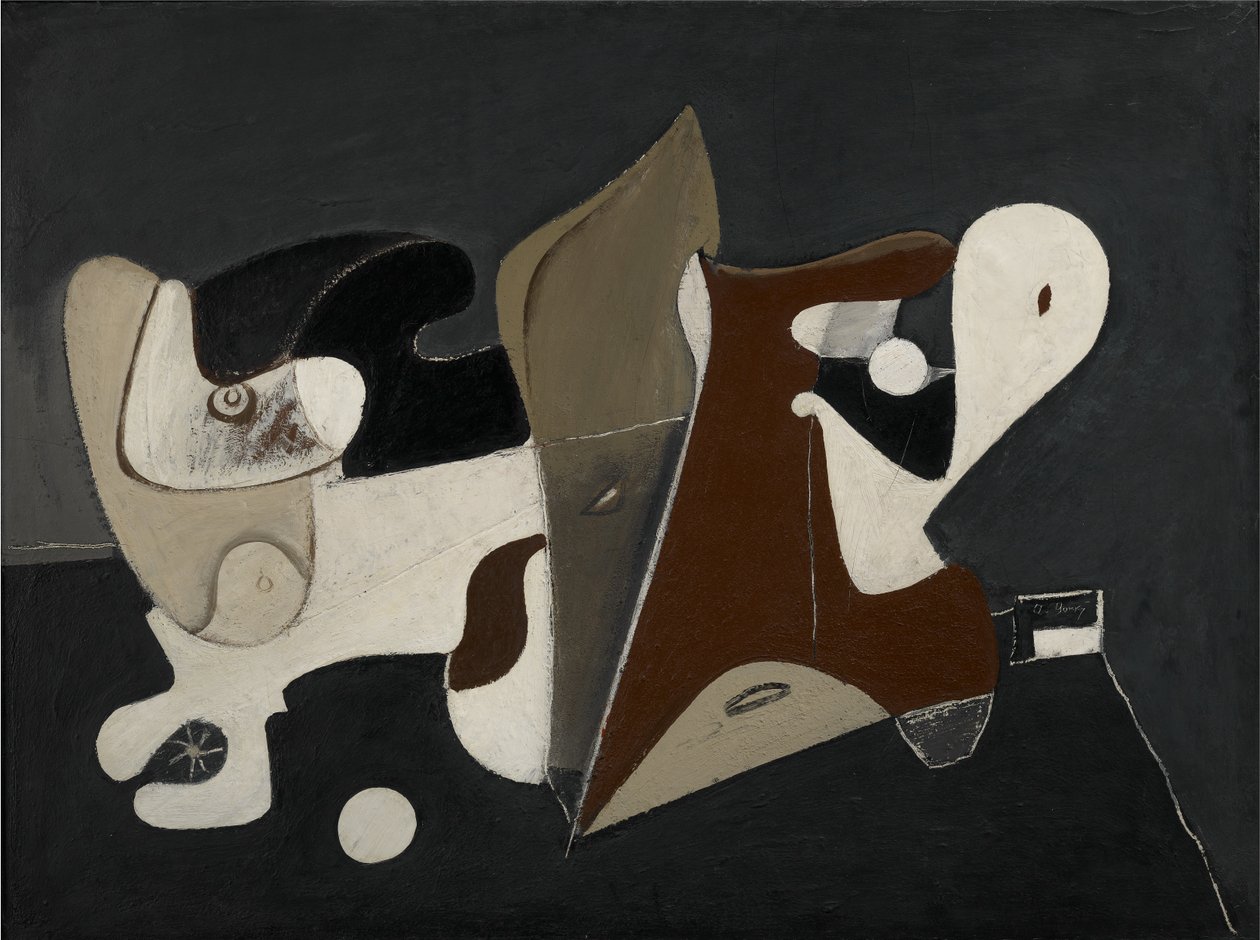 Nighttime, Enigma and Nostalgia, ok. 1933-34 (olej na płótnie naklejonym na panel) autorstwa Arshile Gorky