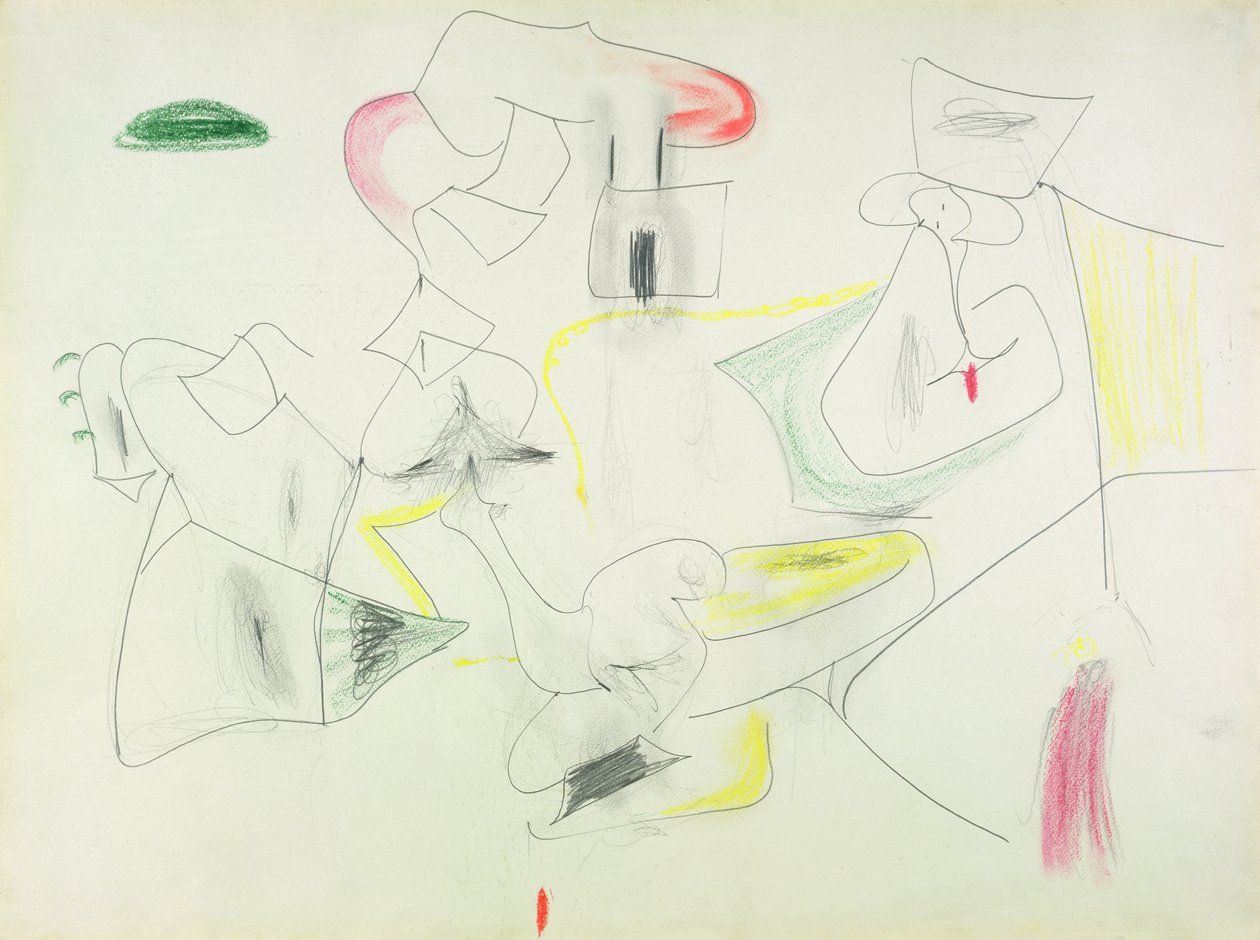 Bez tytułu (kredka i ołówek na papierze) autorstwa Arshile Gorky