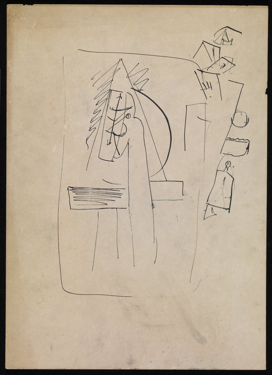 Bez tytułu (pióro i tusz na papierze) autorstwa Arshile Gorky