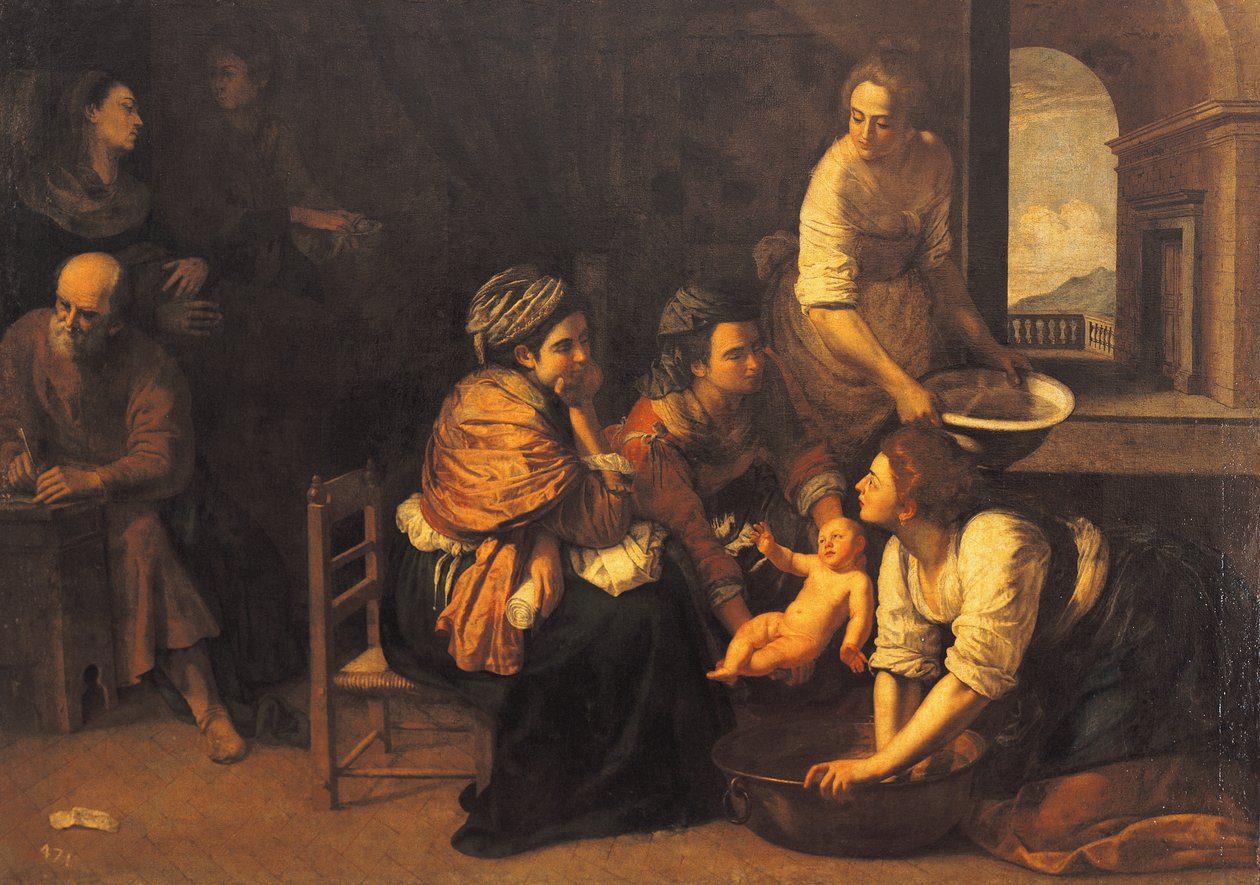 Narodziny św. Jana Chrzciciela autorstwa Artemisia Gentileschi
