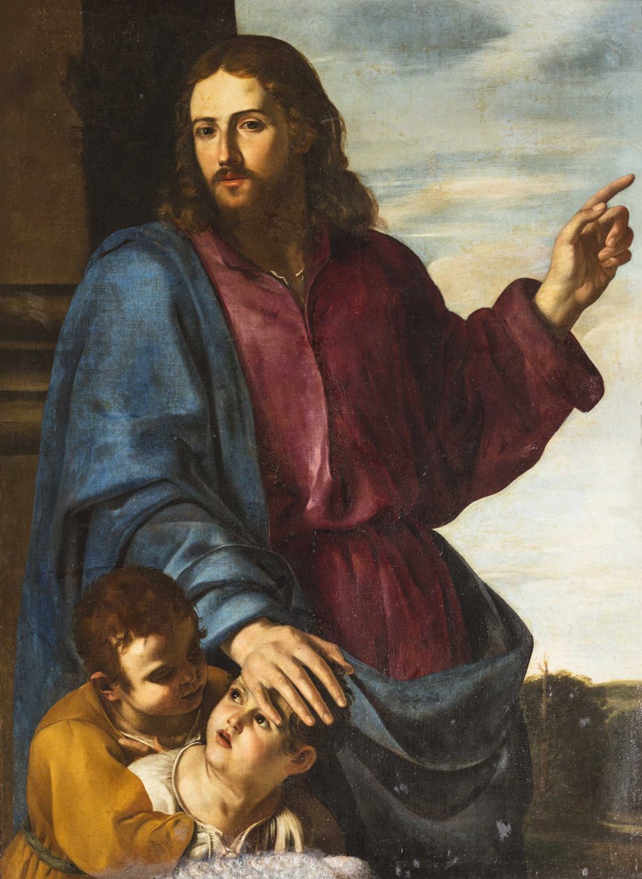 Chrystus błogosławi dzieci Niech małe dzieci przyjdą do mnie, ok. godz. 1629-1630. autorstwa Artemisia Gentileschi