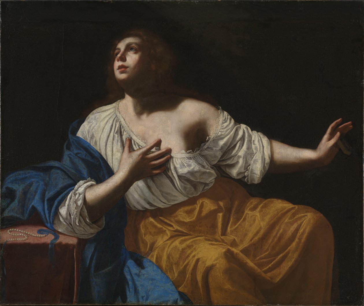 Maria Magdalena Pokutująca, ok. 1640 r. (olej na płótnie) autorstwa Artemisia Gentileschi