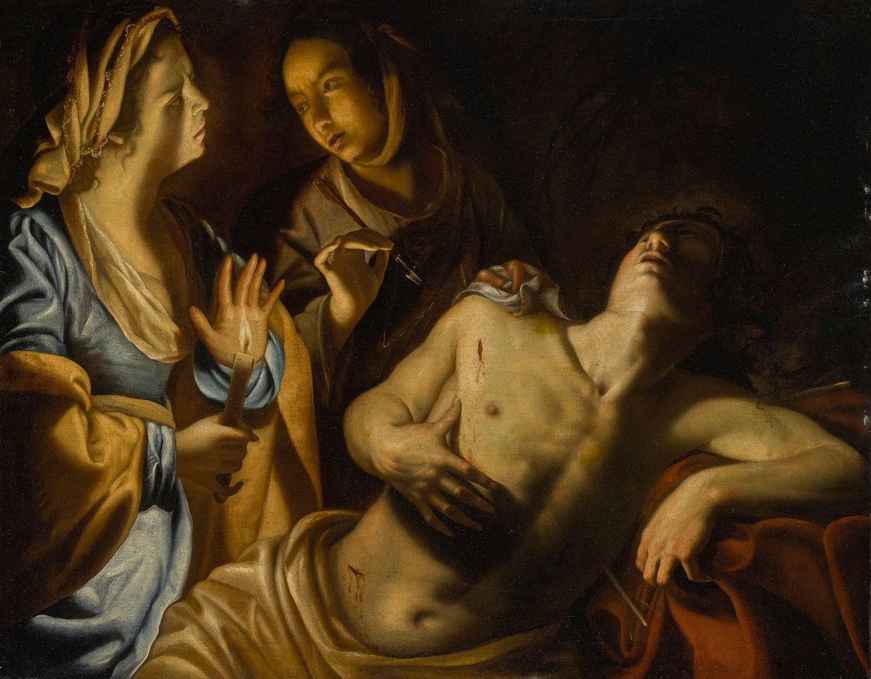 Święty Sebastian pielęgnowany przez świętą Irenę autorstwa Artemisia Gentileschi