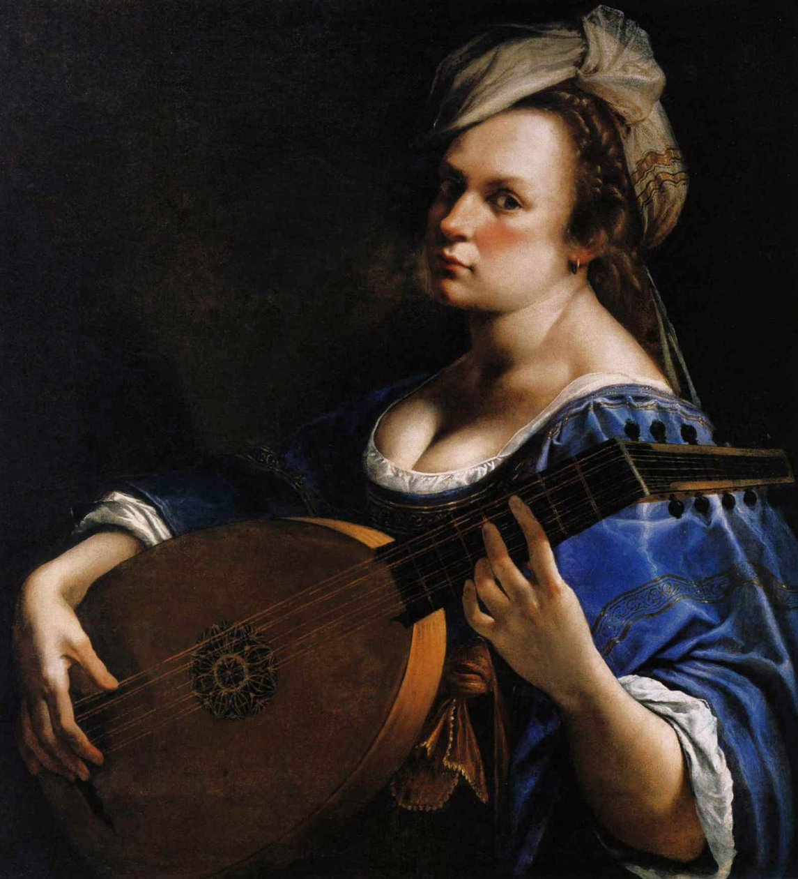 Autoportret jako grający na lutni, ok. 1615-18 r. autorstwa Artemisia Gentileschi