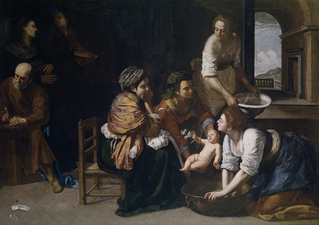 Narodziny św. Jana Chrzciciela autorstwa Artemisia Gentileschi
