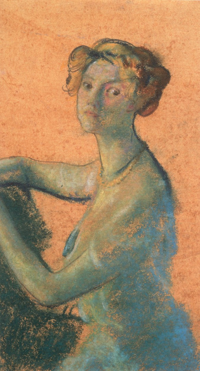 Kobieta z pomarańczowym tłem z A.B. Książka Daviesa, wydanie -25, 50 autorstwa Arthur Bowen Davies