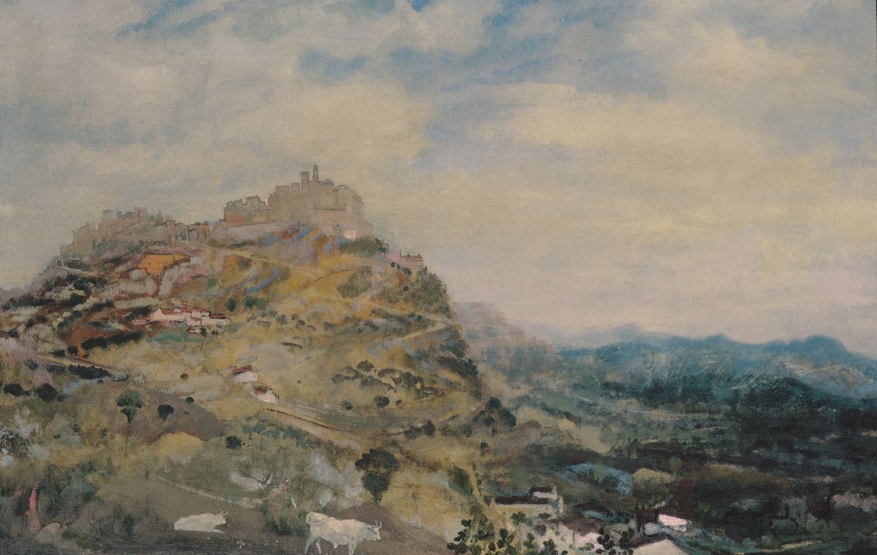Włoskie miasto na wzgórzu autorstwa Arthur Bowen Davies