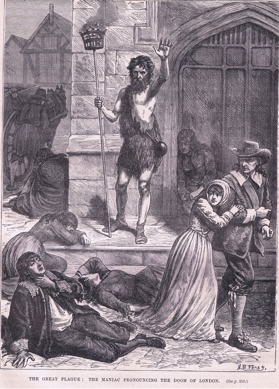 Wielka Plaga: maniak ogłaszający zagładę Londynu 1665 r. autorstwa Arthur Burdett Frost