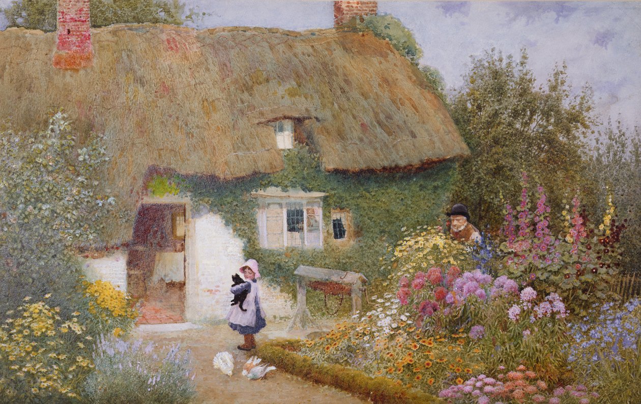 Karmienie gołębi autorstwa Arthur Claude Strachan
