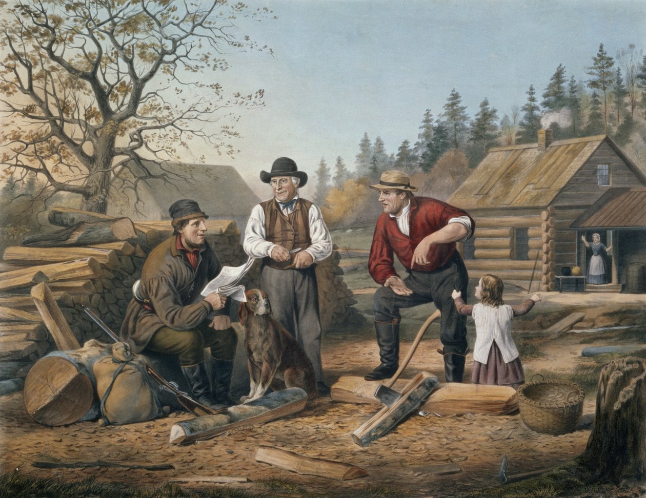 Argumentując punkt, grawerowany przez Nathaniela Curriera (1813-88) 1855 autorstwa Arthur Fitzwilliam Tait